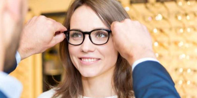 customer checking her spectacles