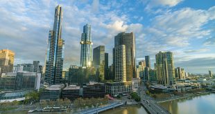 Melbourne, Australia - May 2, 2022: View Of Melbourne Cbd At Sun